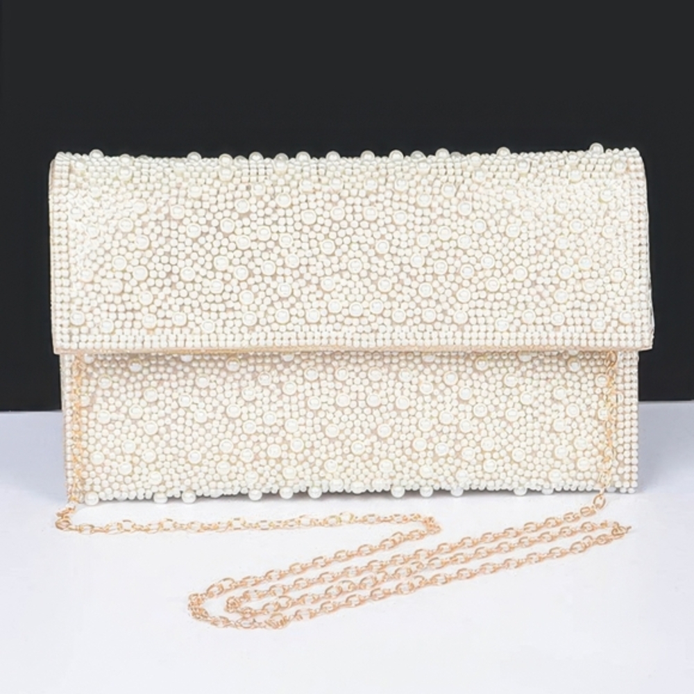 Elegant‎ Pearl-Embellished Clutch